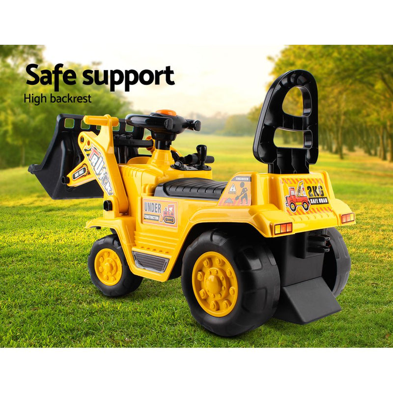 Keezi Kids Ride-On Excavator Bulldozer Sandpit Digger Car Pretend Play Toy