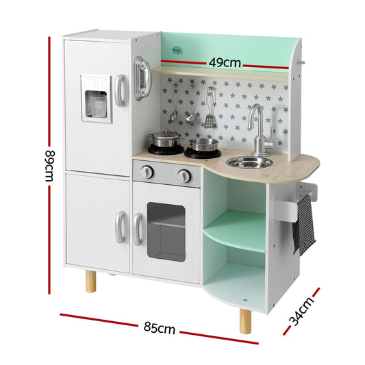 Keezi Kids Wooden Pretend Kitchen Play Set 85CM Green