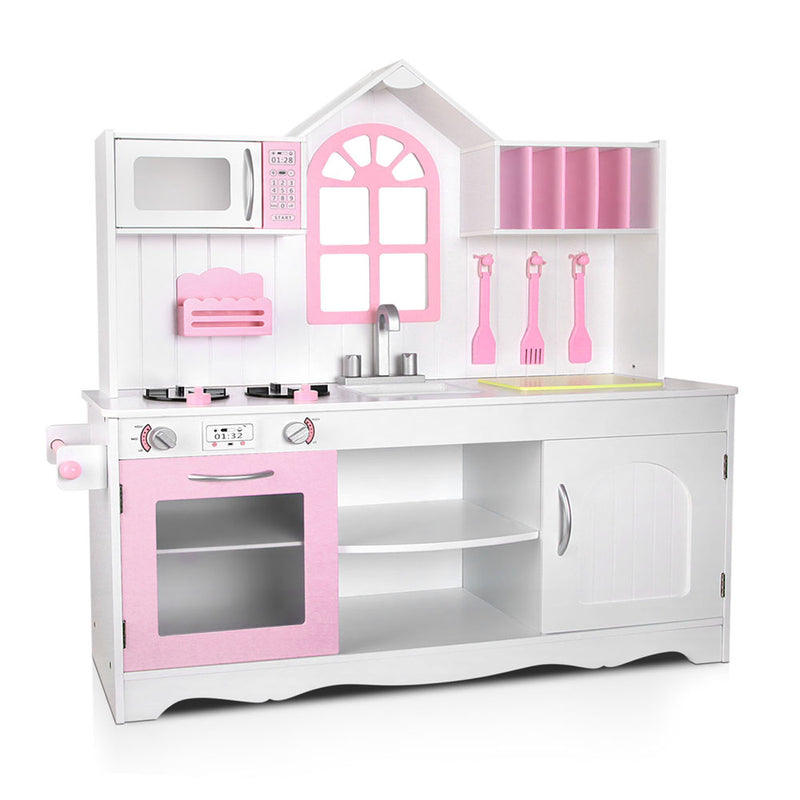 Keezi Kids Wooden Kitchen Play Set Pink