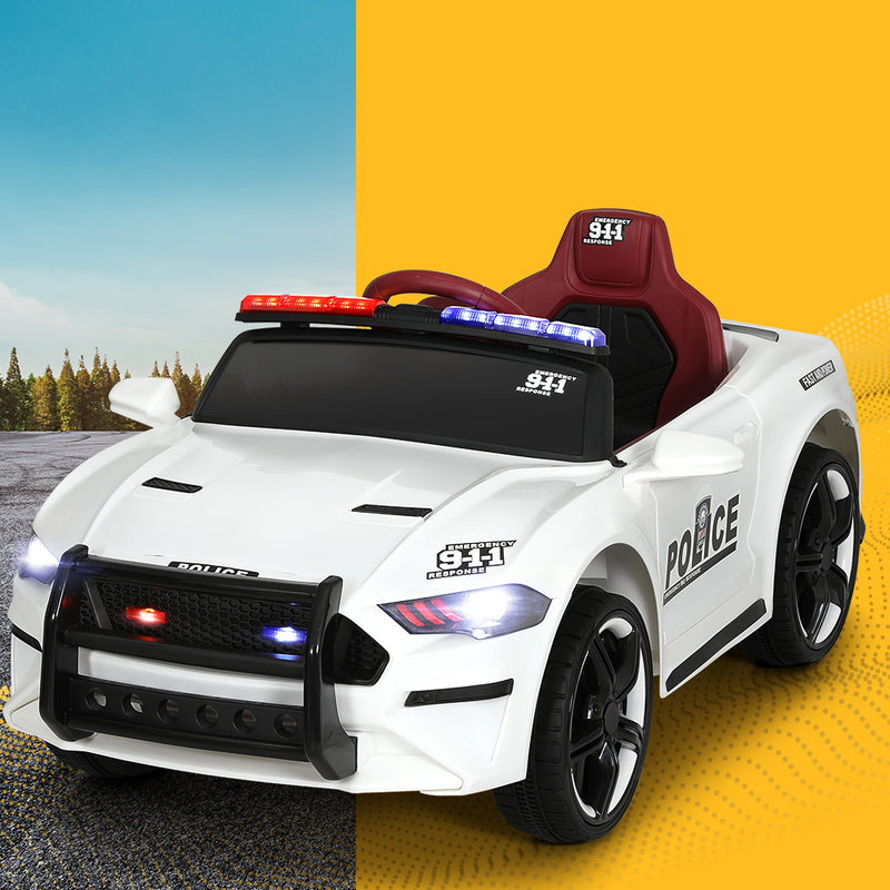 Kids Electric Ride On Car - Patrol Police Car Fun Police Toy Car