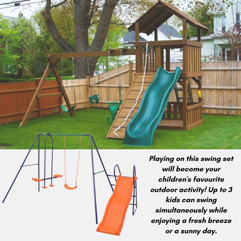 Kids Outdoor Playground Set with Slide, Swing, and Toddler Activity Play Centre