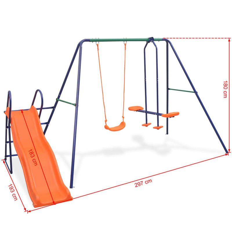 Kids Outdoor Playground Set with Slide, Swing, and Toddler Activity Play Centre