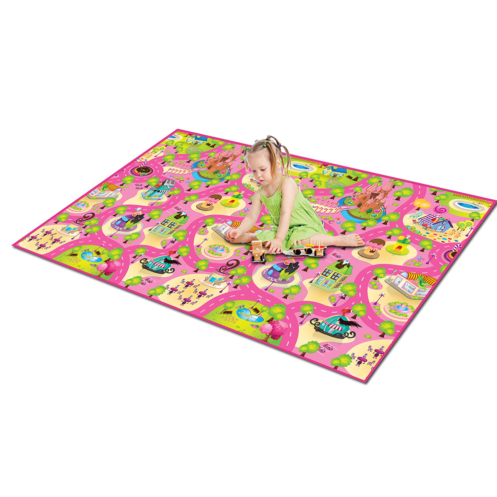 ROLLMATZ Candyland Design Roll Mat for Kids | Colourful Toy Car Playground