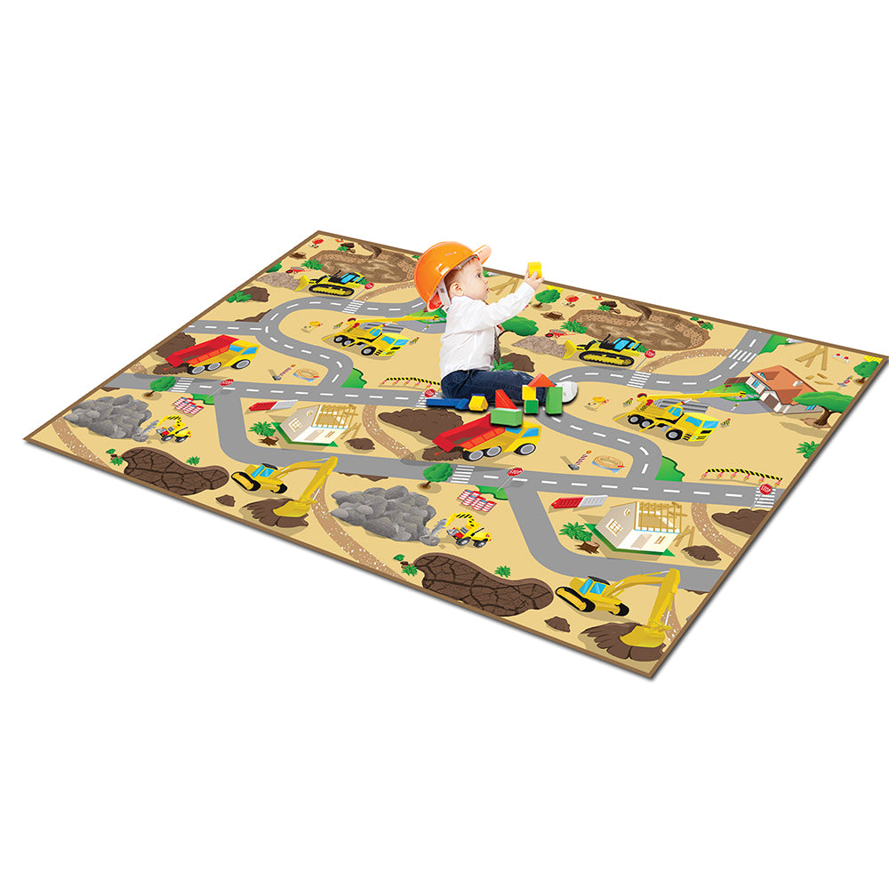 ROLLMATZ Construction Design Roll Mat for Kids | Vibrant Floor Mat