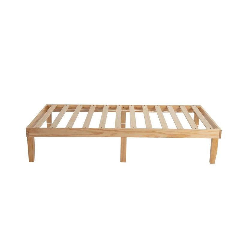 King Single Size Warm Natural Wood Bed Base Frame