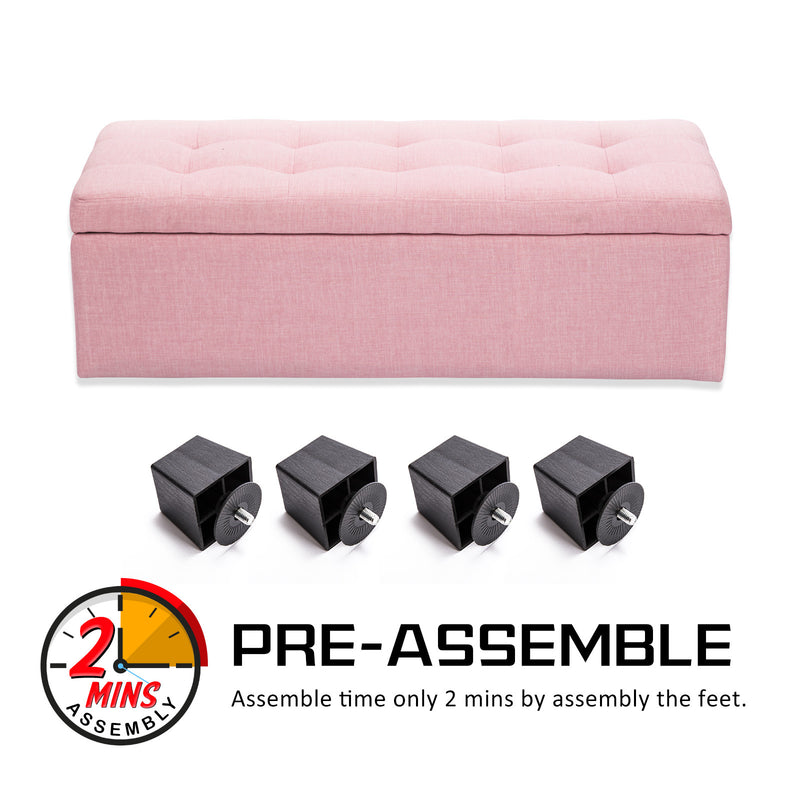 Kids Storage Ottoman - Functional Seating Storage PINK