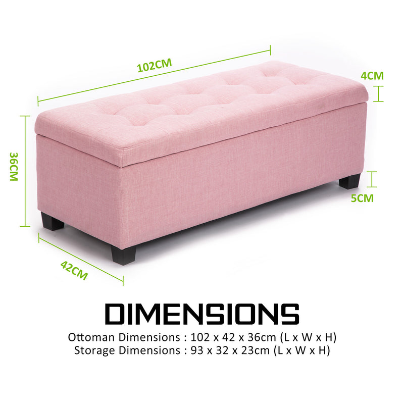 Kids Storage Ottoman - Functional Seating Storage PINK