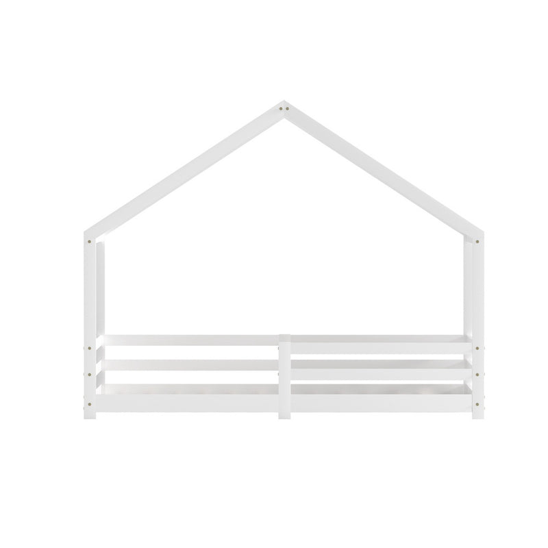 Artiss AMOS Wooden Kids Single Bed Frame House Design White