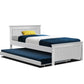 Artiss Elvis King Single Wooden Trundle Daybed Frame - White