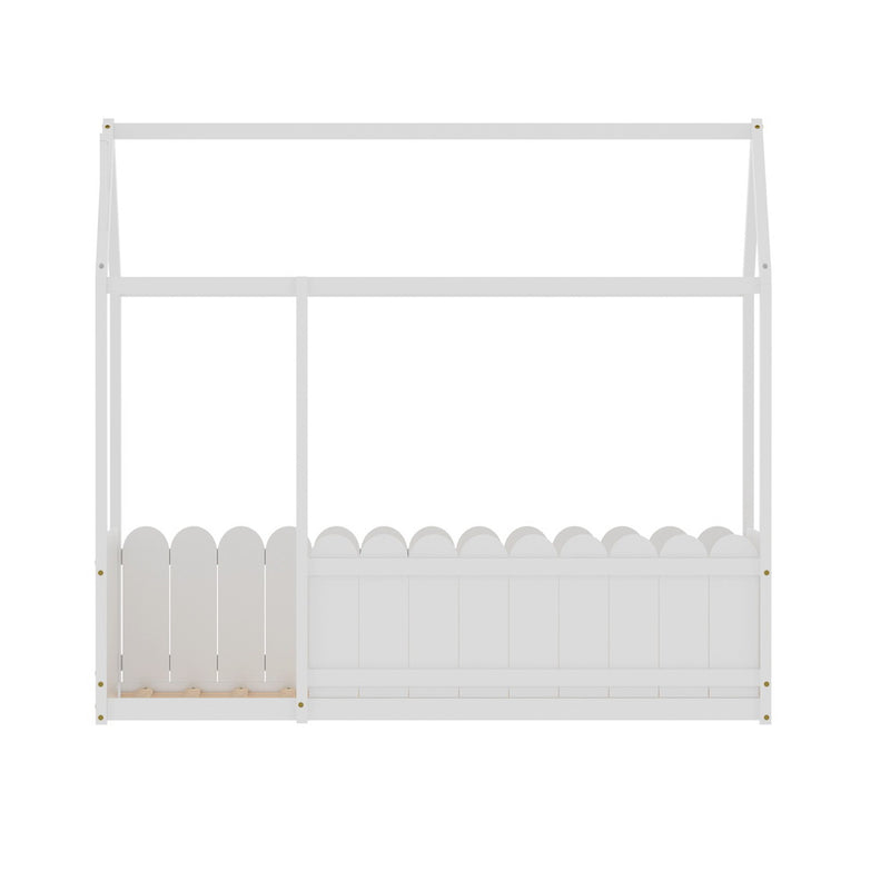 Artiss KORI Wooden Kids House Single Bed Frame White