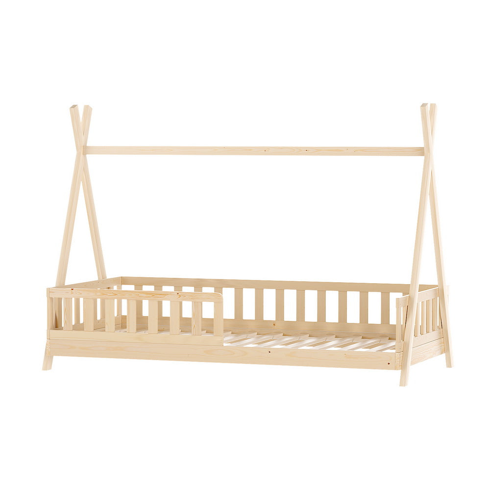 Artiss Kids House Bed Frame Wooden Oak