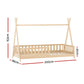 Artiss Kids House Bed Frame Wooden Oak